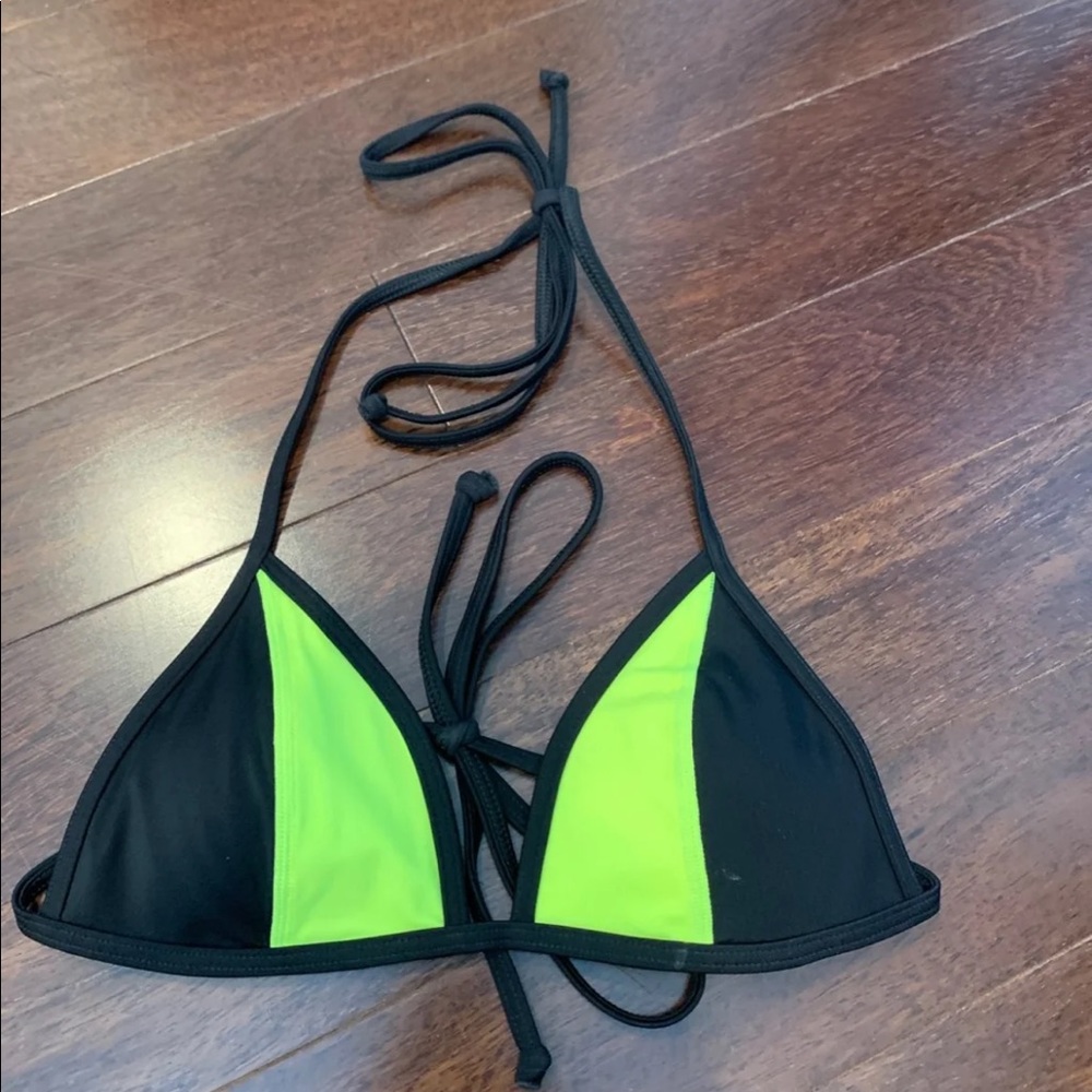 Black and yellow bathing suit top